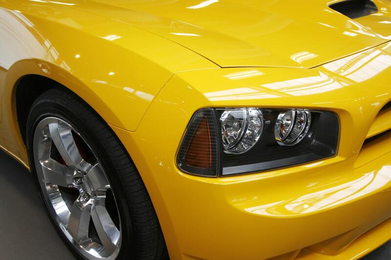 a shining yellow car
